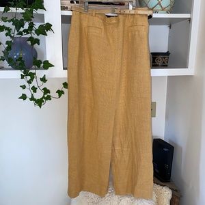 STEILMANN linen/ray long front&back vent skirt/NWT
